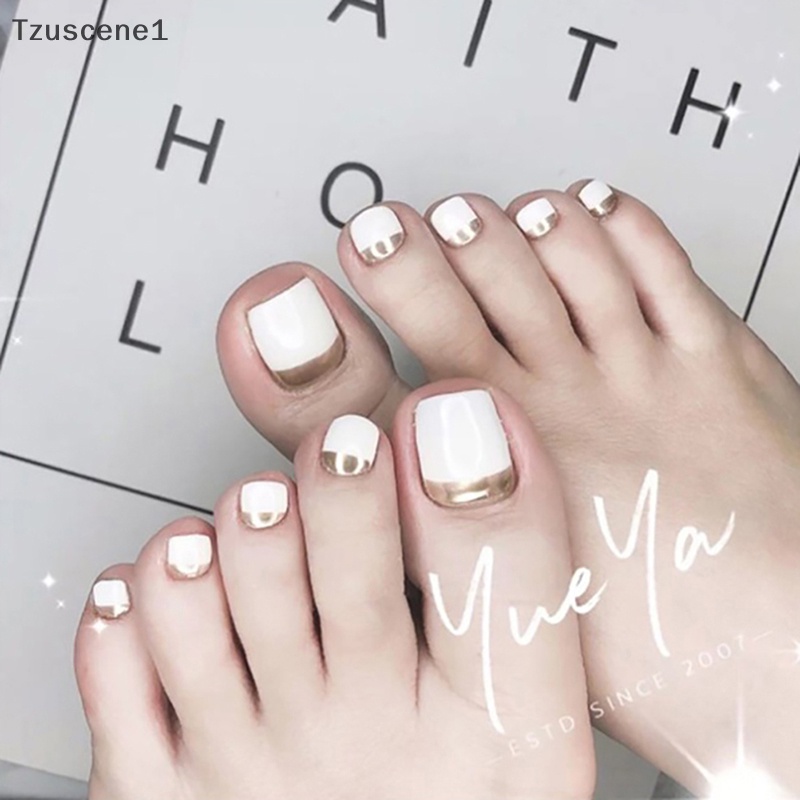 [Tzuscene1] 500pcs Tips Kuku Jinjit Palsu Buatan Palsu French Foot Tips Kuku Manicure Boutique