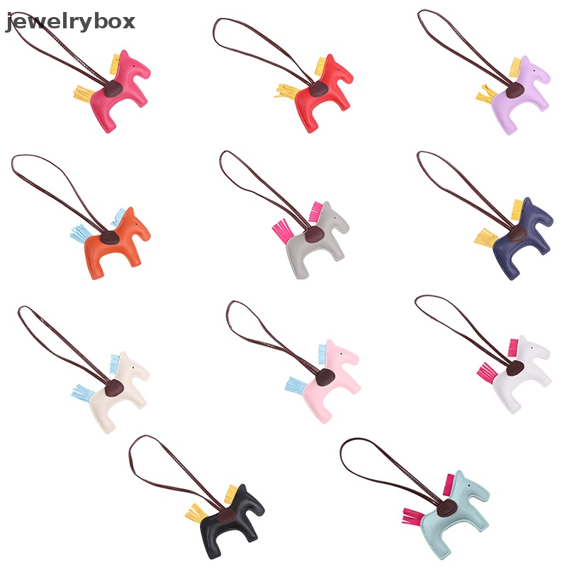 [jewelrybox] Handmade PU Leather Horse Keychain Animal Key Chain Untuk Wanita Tas Keychain Pesona Butik