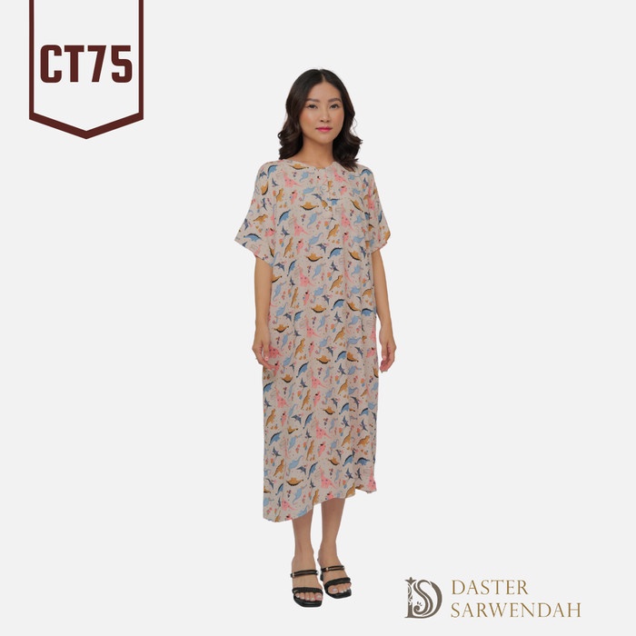 CT75 - Daster Sarwendah Terusan Dewasa - Orange
