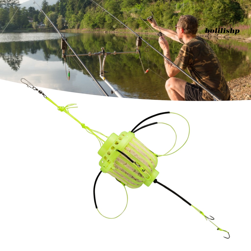 Bo-kurung Umpan Mancing Dengan 7kait Fluorescence Fishing Lure Cage Trap Carp Spherical Explosion Hooks Tackle