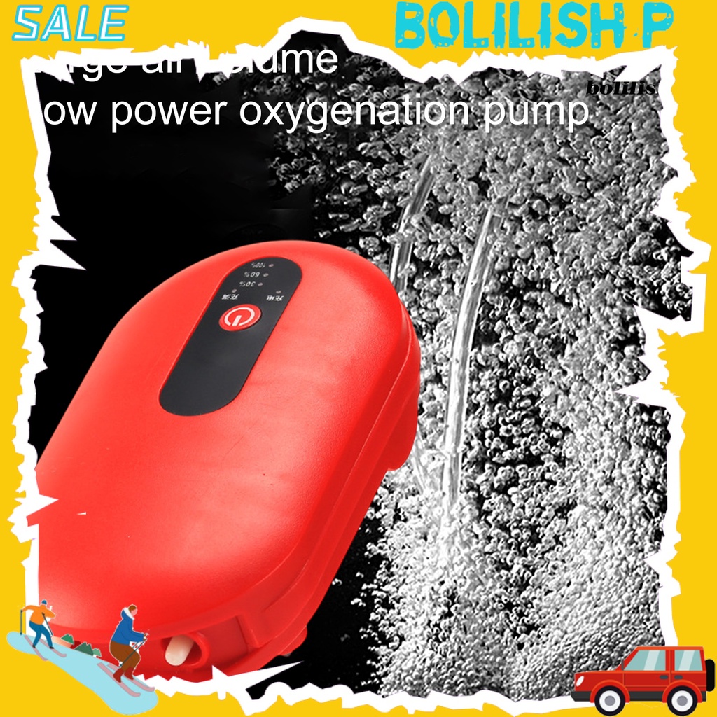 Bo-oxygen Pompa Angin USB Charging Portable Ultra Tenang Dengan Batu Udara Daya Tinggi Penambahan Oksigen Mini Dual Outlet Aquarium Fish Tank Aerator Untuk Outdoor