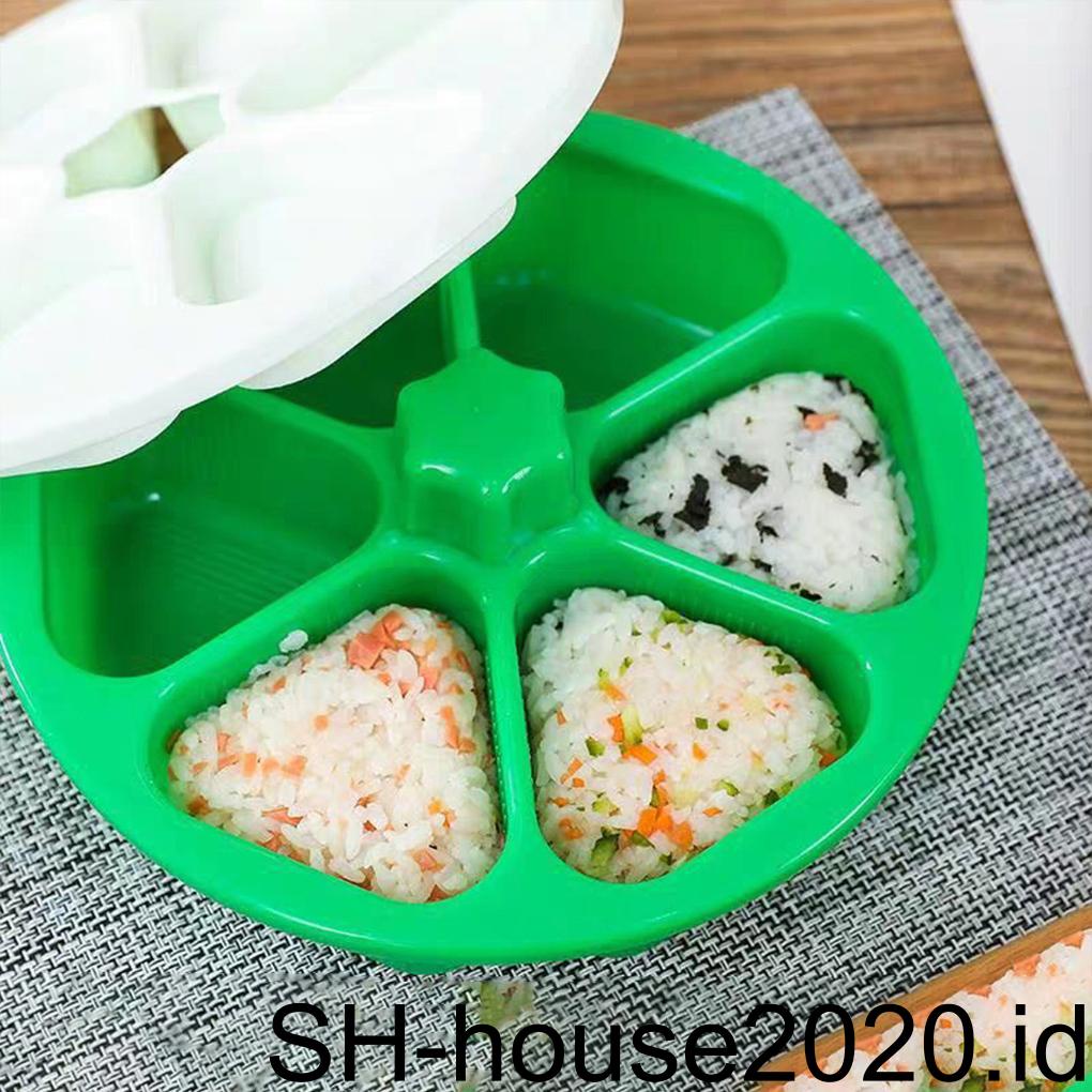 6-in-1 Restoran Segitiga Rice Ball Cetakan Camping Traveling Reusable Washable 6-rongga Rices Roll Cetakan Dapur