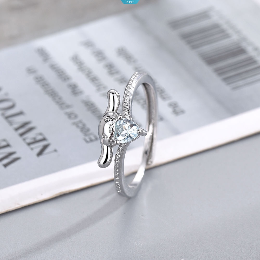 Cinnamoroll Cincin Jari Desain Terbuka Desain Niche Premium Fashion Perhiasan Cincin Untuk Wanita Gadis Muda Anak Hadiah Adjustable Animal Ring [ZK]