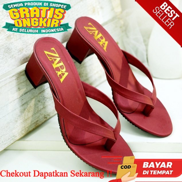 Sepatu Higheels Hak Heels Wanita Import High  Jepit ZARA DN 18 Sendal High Hils Women Shoes Haig Hel