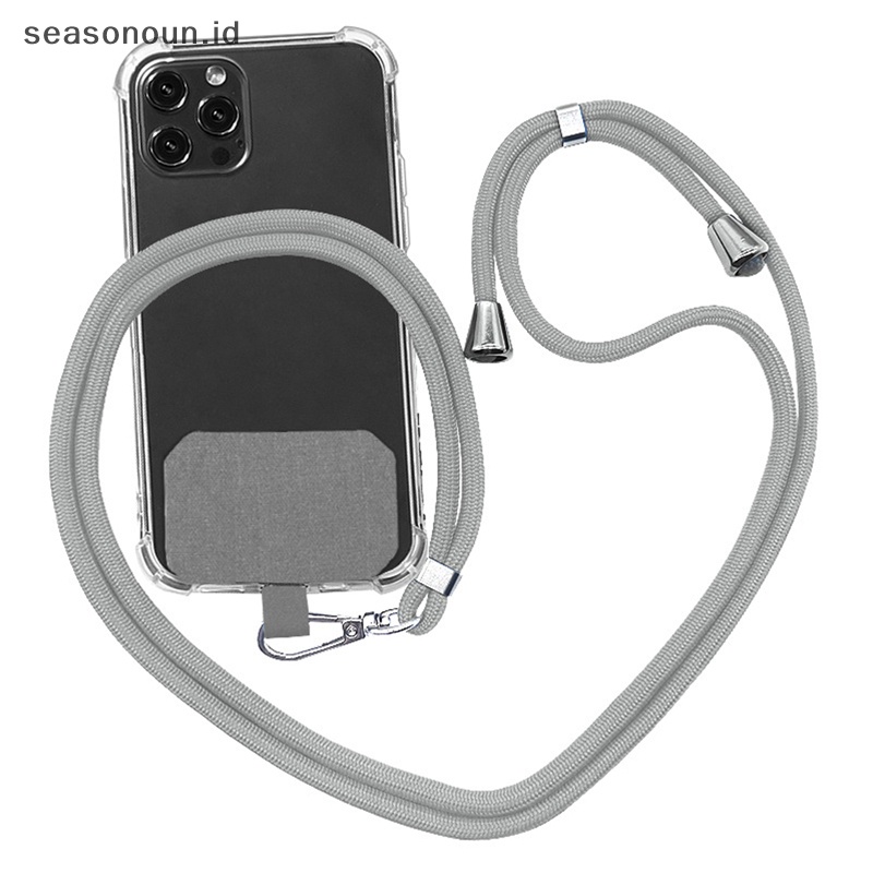 Seasonoun Universal Crossbody Nylon Patch Phone Lanyards Tali Lanyard Tali Ponsel.