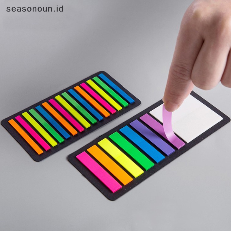 Seasonoun 160/300pcs Warna Transparan Neon Indeks Tab Bendera Alat Tulis Nota Lengket.