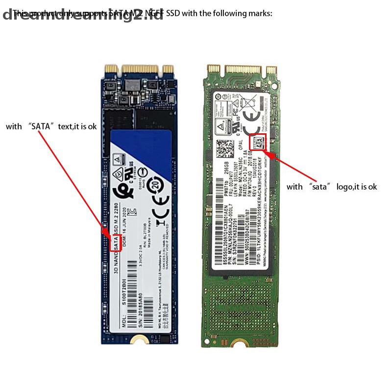 (drea) B+m Kunci sata m.2 ngff ssd Ke sata 3naik m.2 Ke sata adapter Kartu Ekspanding//