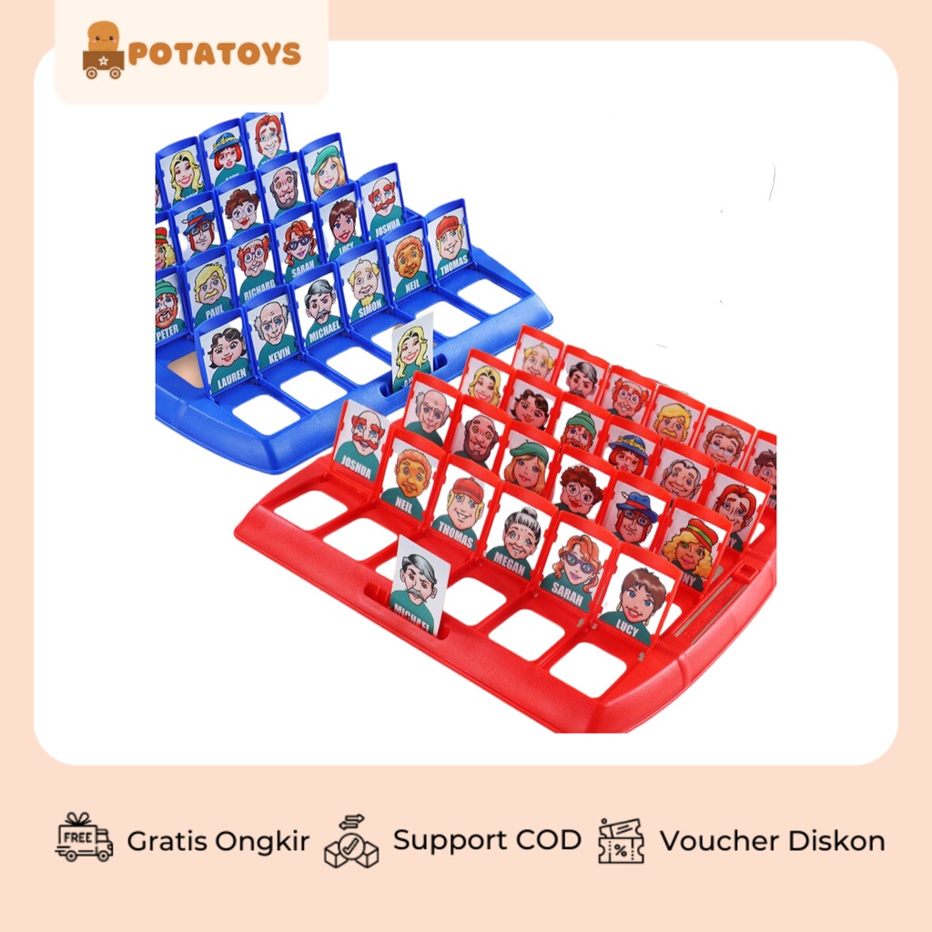[ Potatoys ] Mainan Anak Tebak Gambar Board Game Who is it / Board Game / Family Game / Mainan Anak Edukasi