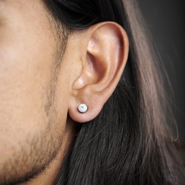 Anting Magnet Pria Tanpa Tindik Model Swarozki - Putih, 8