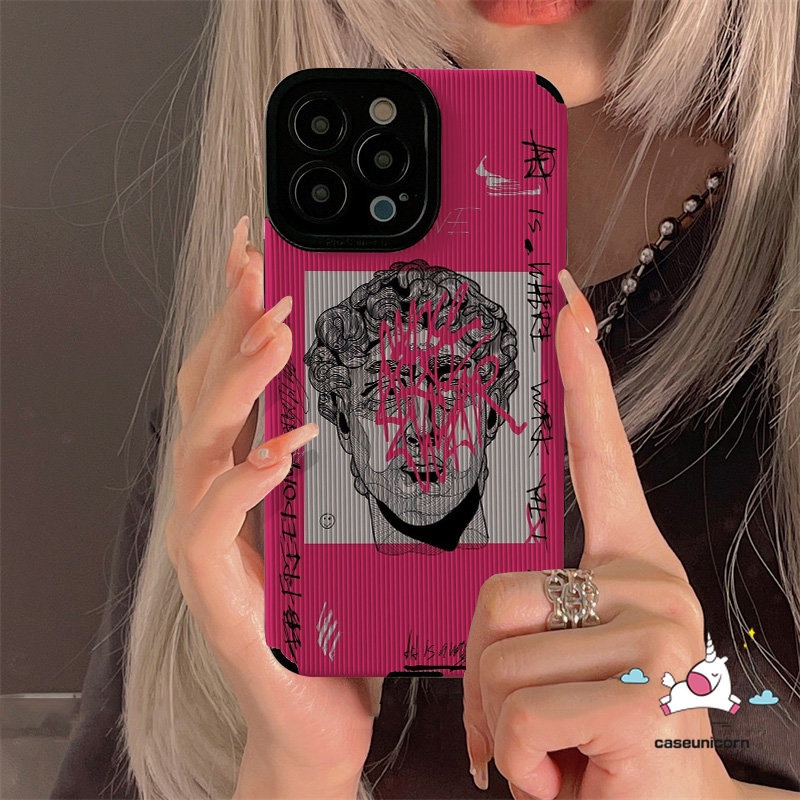 IPHONE Shockproof Case Kompatibel Untuk Iphone11 14 12 13 Pro MAX XR 78 Plus X XS MAX INS Art Graffiti Great Aesthetic David Statue Silikon Lembut Tekstur Kulit Mewah Phone Cover