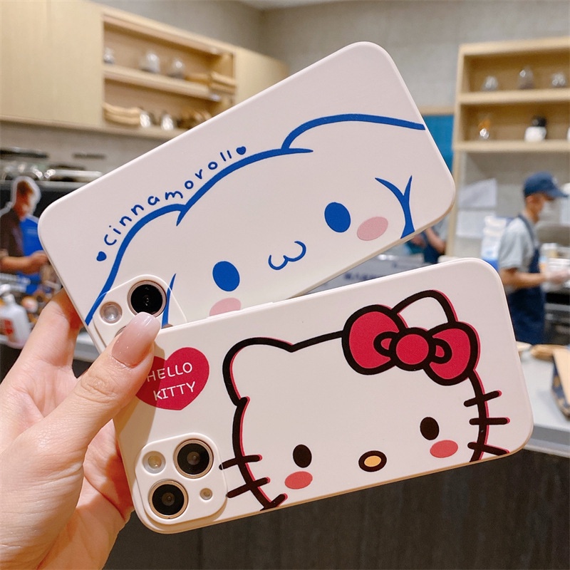 IPHONE Casing Hp TPU Cair Sanrio Hello Kitty Untuk Iphone14 13 12 11 Pro Max Mini XS X XR SE 6 7 8 Plus Soft Cover