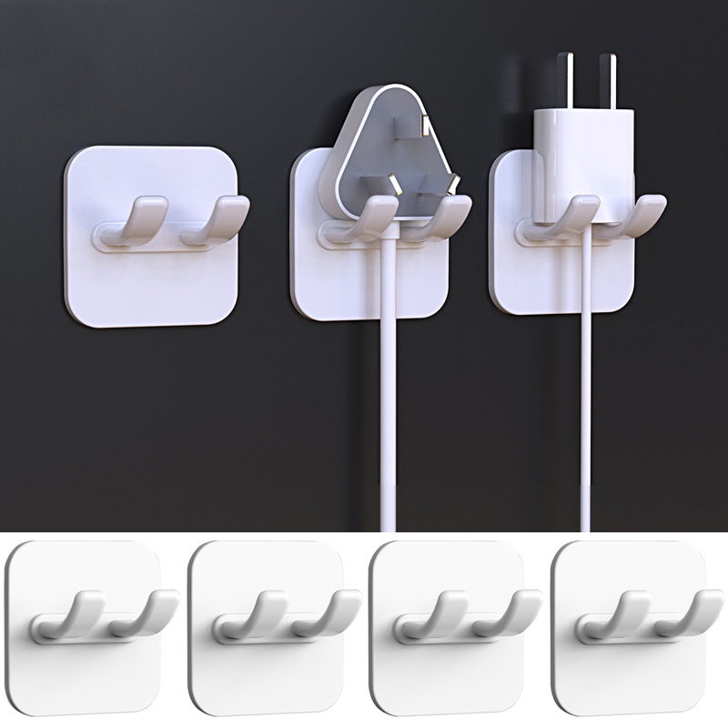 Hook Colokan Perekat Kuat Multifungsi/Organizer Kabel Listrik Rumah Tangga/Kait Kunci Handuk Silet Kamar Mandi