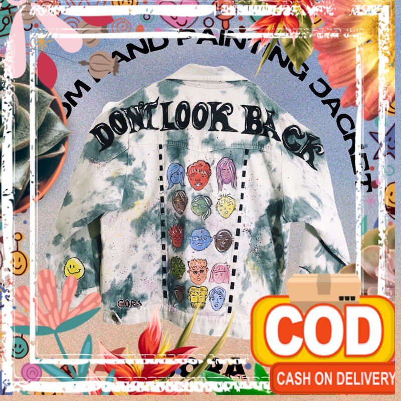 Custom jaket jeans / custom jaket lukis hand painting KPOP & ANIME/ Kualitas Premium