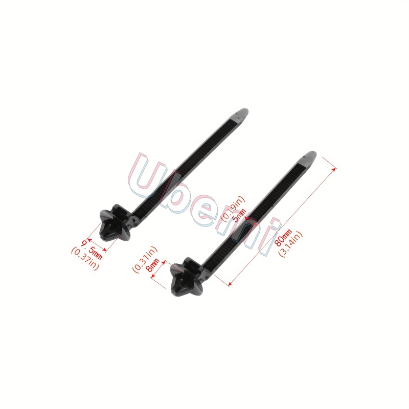 20pcs Pengikat Kabel Mobil Ties Nylon Hitam Car Auto Cable Strap Push Mount Wire Tie Penjaga Klip Penjepit Bungkus Tetap Pengikat Klip 9.2cmx0.5cm