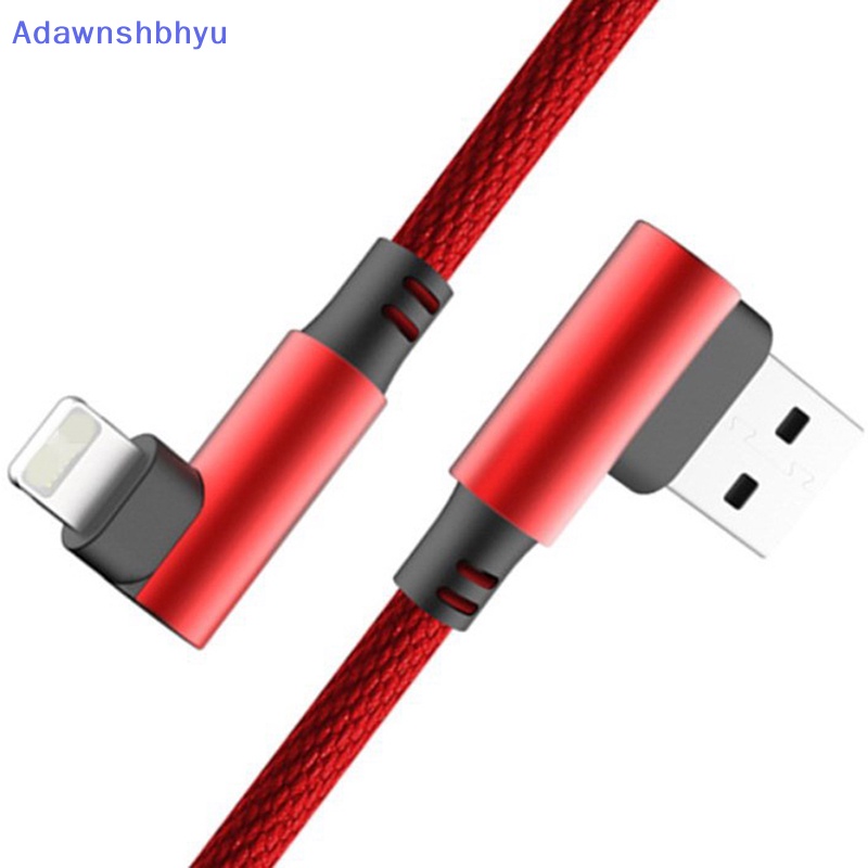 Adhyu Braided 90derajat Sudut Kanan Tipe C/IOS/ Micro USB Fast Data Sync Charger Cable ID