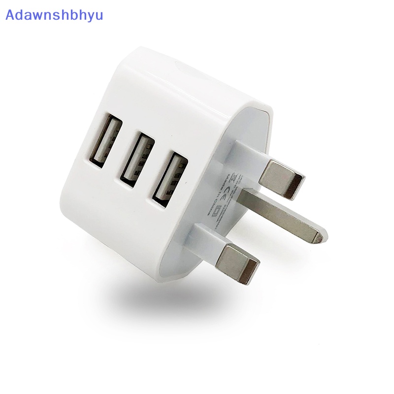 Adhyu Colokan Dinding Universal UK Power 3pin Adapter Charger Dengan1/2/3 Port USB Charging Untuk Handphone Tablet Portable Mini Charger Dinding ID