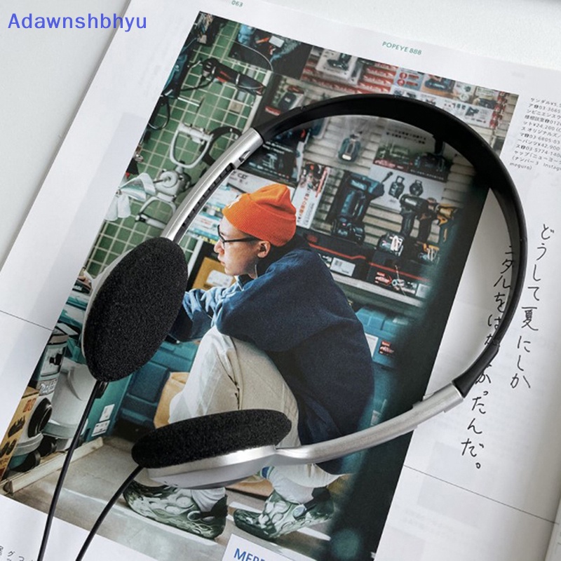 Adhyu Headphone 90's Stock Compact Retro Headset Dengan Mikrofon Black INS Fashion Gaya Jepang Headset Hitam Perak ID