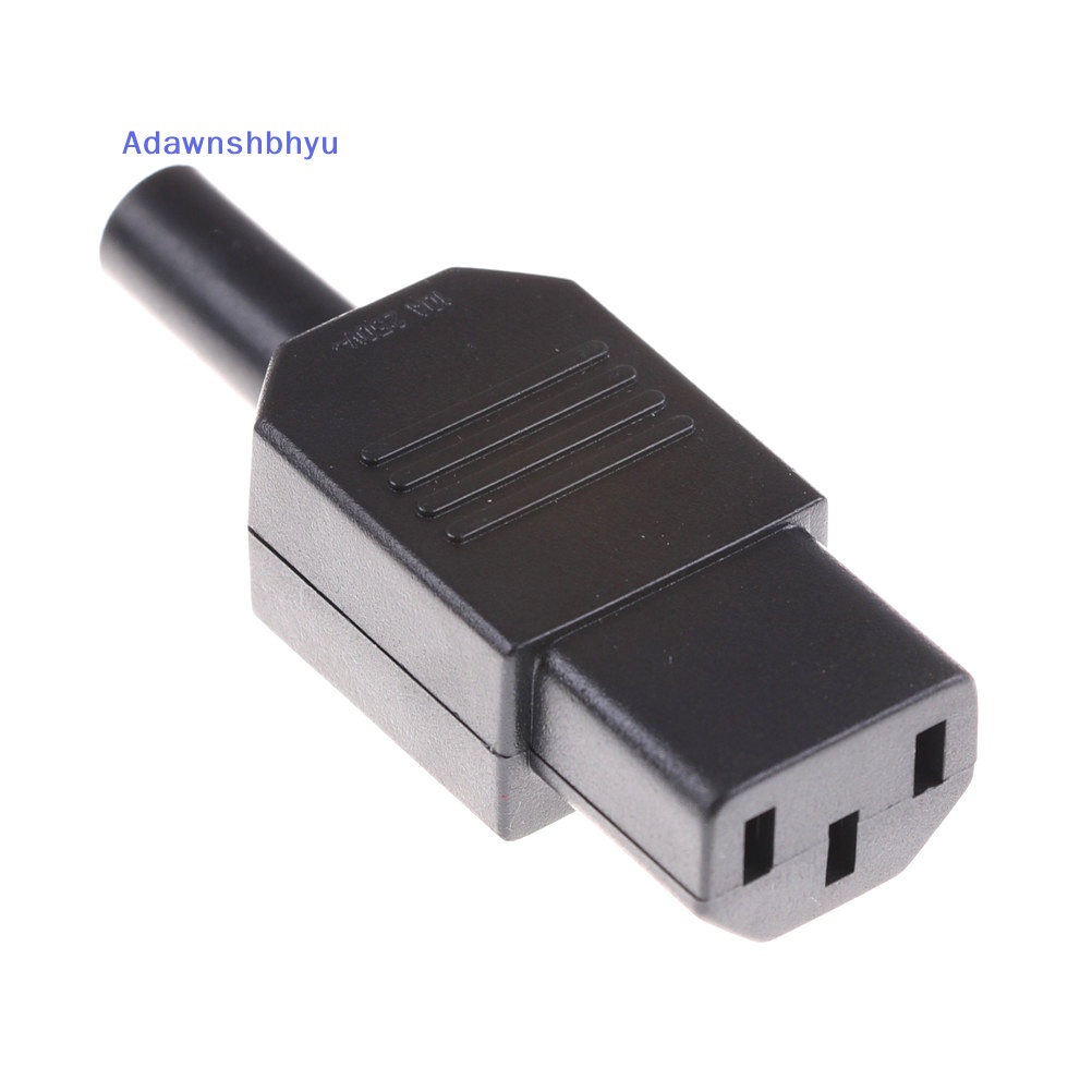 Soket Adhyu Hitam 3pin 10A /250V IEC 320c13 Female Plug Rewirable Power Connector ID