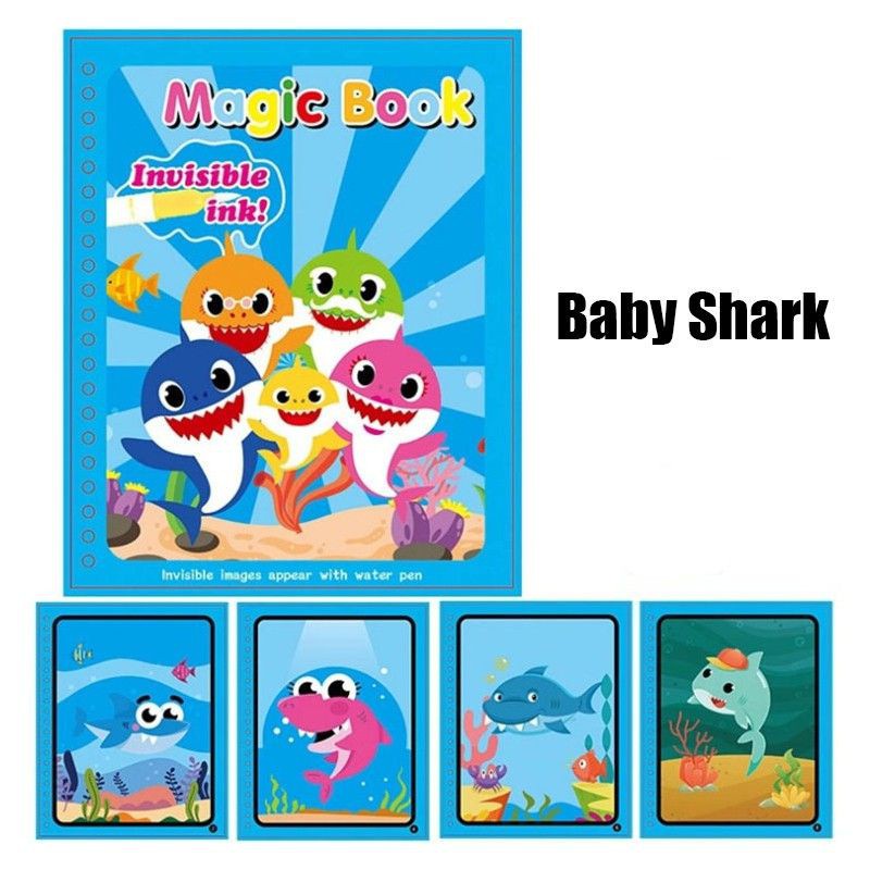 Magic Water Coloring Book Buku Mewarnai Doodle Book Reuseable Pena Air ZharaZu Store