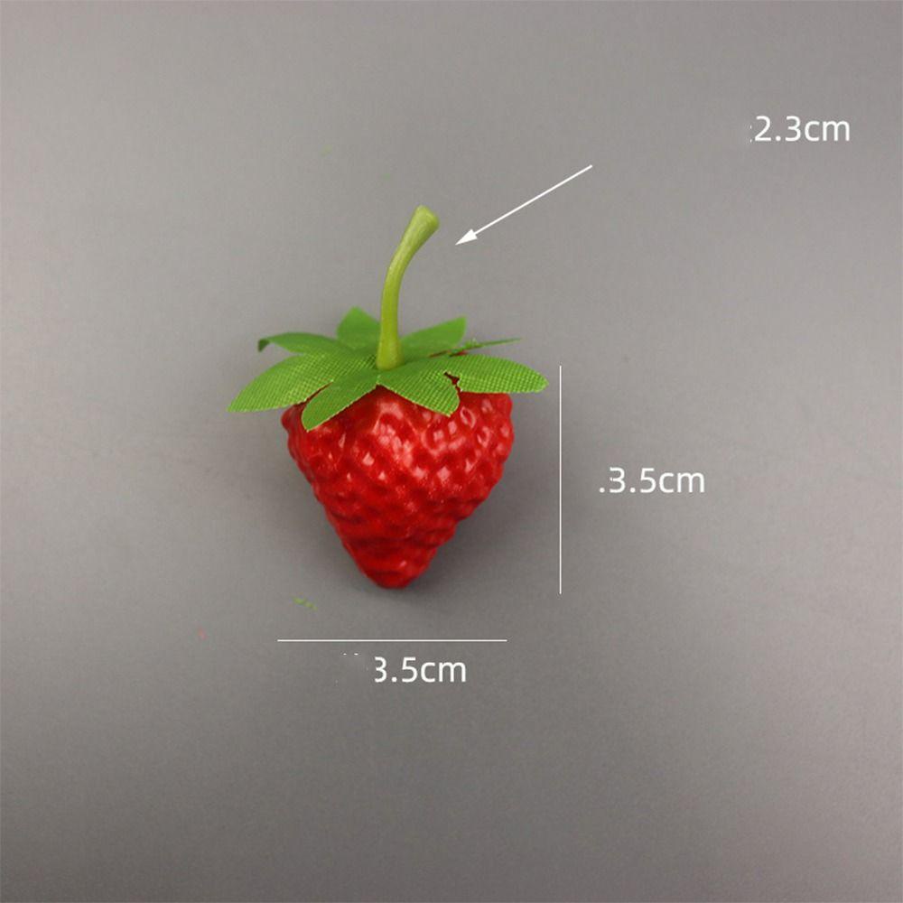 R-FLOWER 20pcs Artificial Strawberry Plastik Dekorasi Pernikahan Natal Mainan Anak