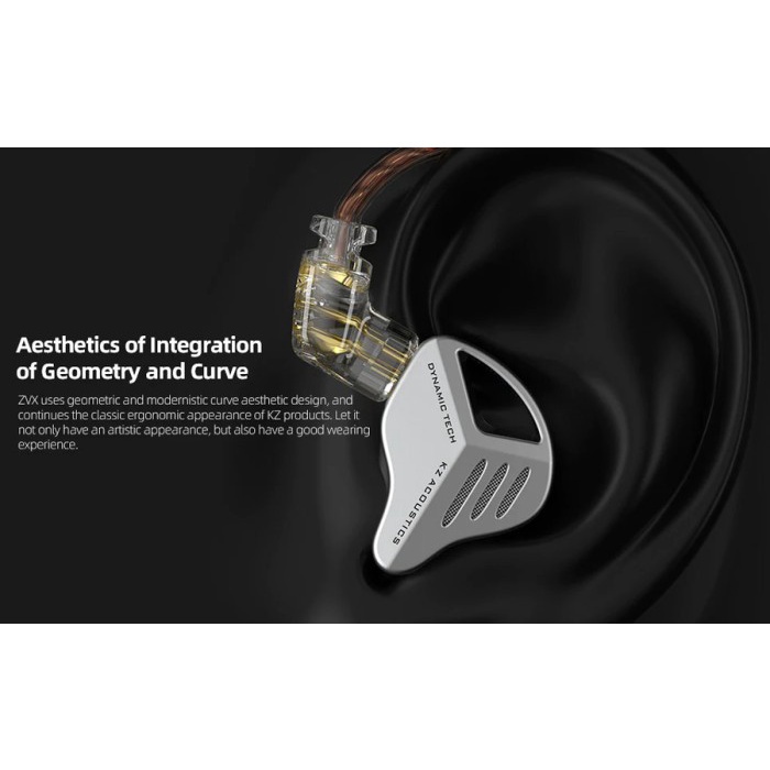 KZ ZVX Earphones 1 Dynamic HIFI Bass Earbuds In Ear Monitor Headphone