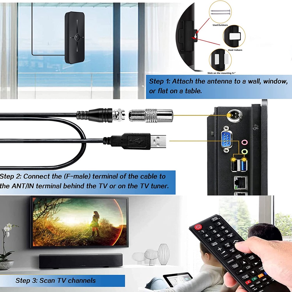 Antena TV Digital Luar Ruangan Antena TV 4K 1080p HD Antena TV Penguat Sinyal Outdoor - Antena Digital Analog UNTUK SET TOP BOX / STB