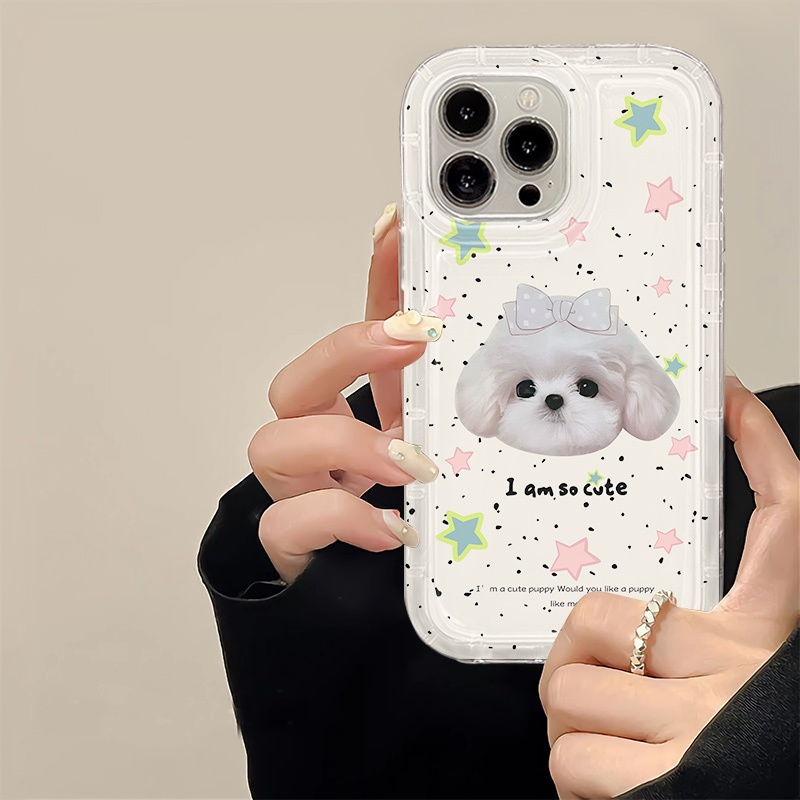 IPHONE Casing Ponsel Lembut Anjing Lucu Kompatibel Untuk Iphone14 11 13 12 Pro XS Max X Xr7 +8 Plus Casing TPU Silikon Shockproof Cover