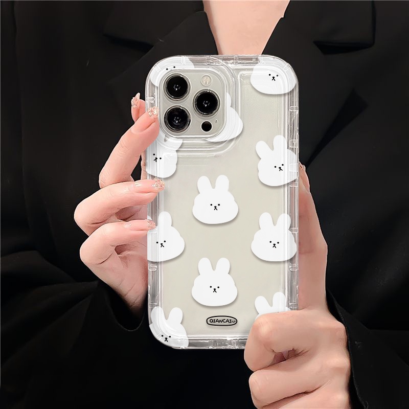 IPHONE Soft Phone Case Kompatibel Untuk Iphone14 13 11 12 Pro XS Max X Xr7 +8 Plus Kelinci Lucu Casing Transparan TPU Silikon Shockproof Cover