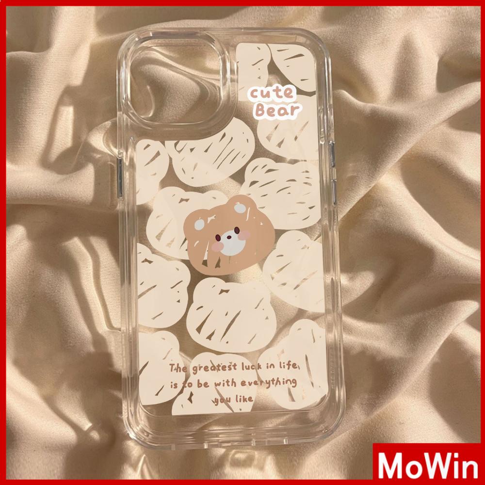 For iPhone 14 Pro Max iPhone Case Clear Case TPU Soft Case Shockproof Plating Button Cute Cartoon Bear Rabbit Compatible with iPhone 13 Pro max 12 Pro Max 11 xr xs max 7Plus 8Plus
