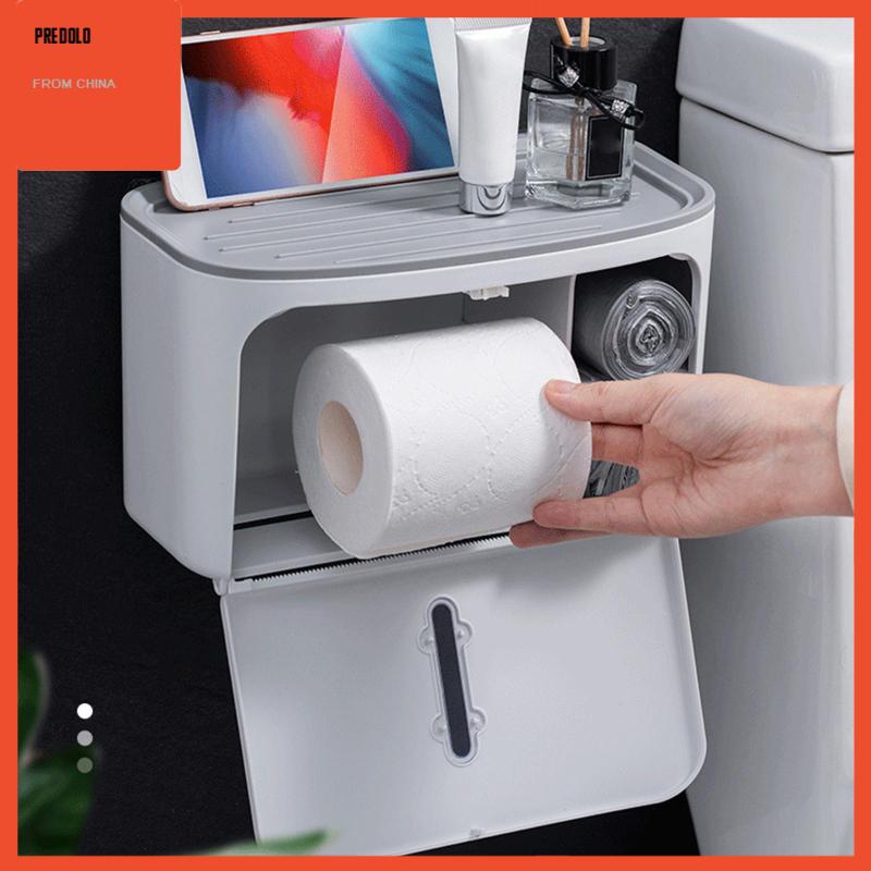 [Predolo] Kotak Tissue Tempel Dinding Punch Free Tempat Kertas Toilet Untuk Rumah