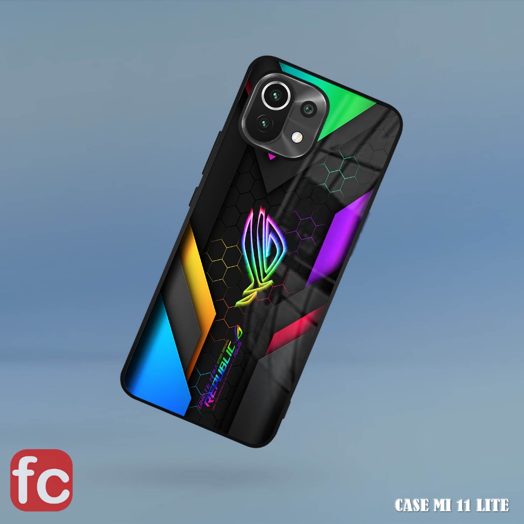 Softcase Xiaomi Mi 11 Lite | FR56 rog Gaming Motif | Case Glossy Hd 11Lite | Casing Kilau Hp Xioami 
