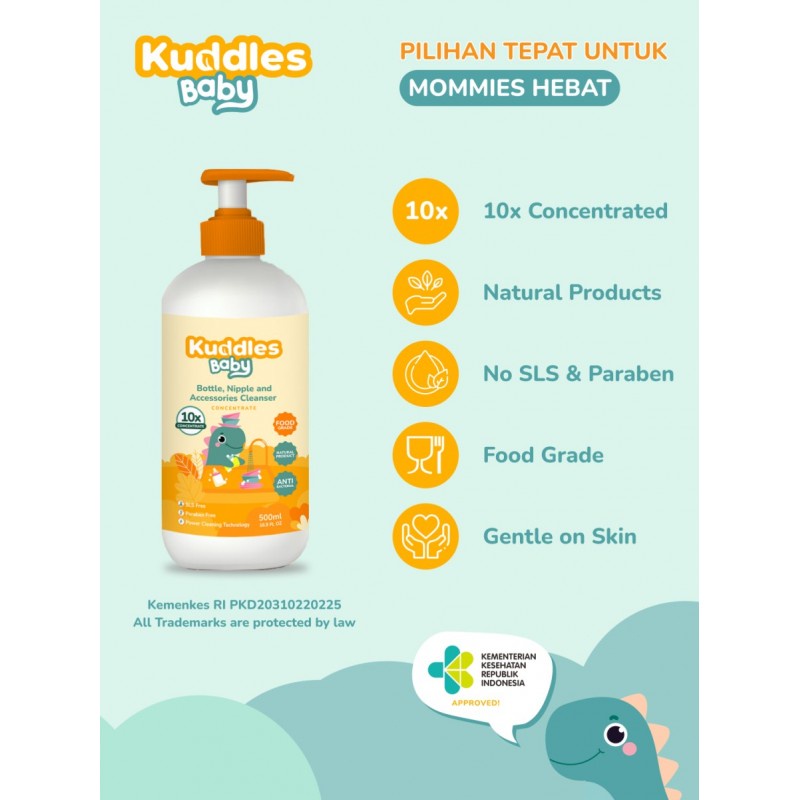 Kuddles Baby Concentrated Bottle &amp; Accessories Cleanser - 500 ml