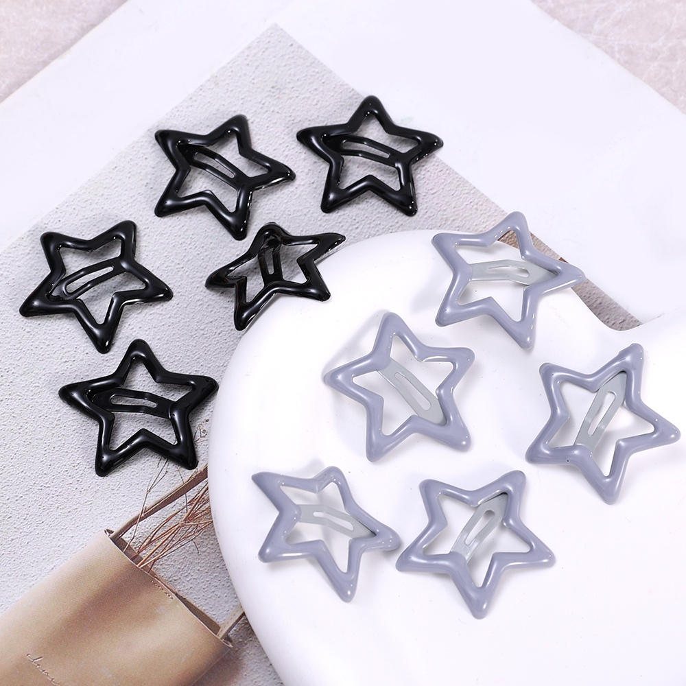 Grosir/y2k Style Women Hair Clip/Hot Girls Vintage Pentagram Star Hip Hop Hairpin/Ladies Simple Hair Pin/Jepit BB Cewek/Aksesoris Rambut Elegan