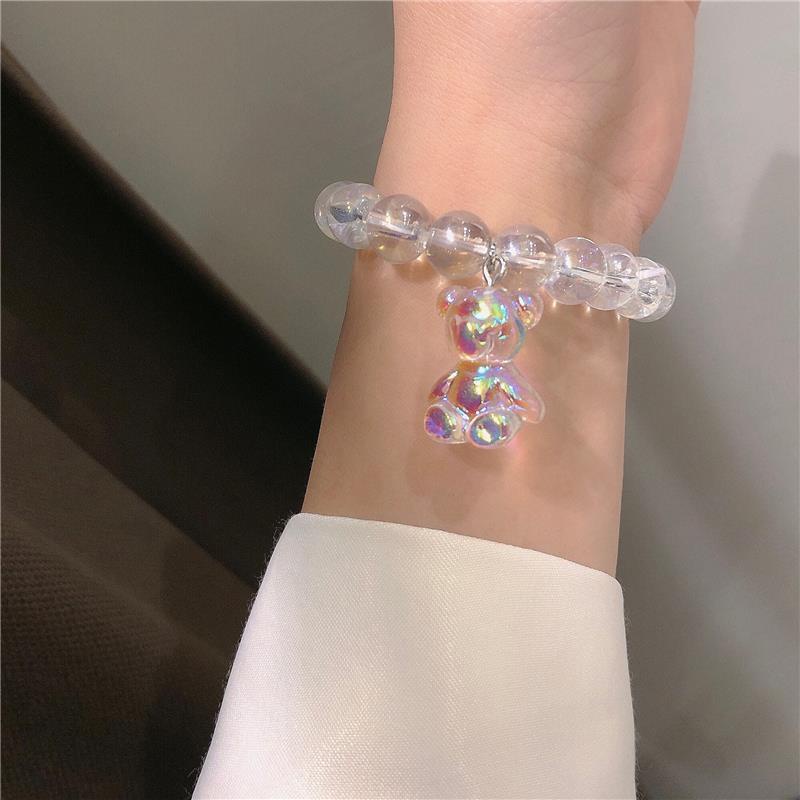 Gelang Manik Bulat Symphony Versi Korea Lucu Lembut Gadis Beruang Menyenangkan Mahasiswa Gummy Bead Rantai Pacar Pasangan Gelang Tali Rambut