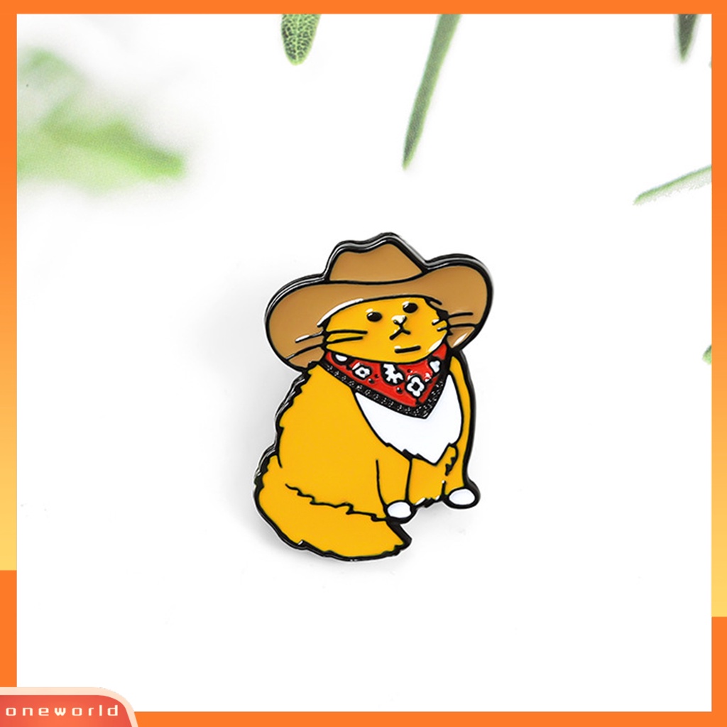 [ONE] Ladies Bros Geometris Peniti Dekorasi Unisex Koboi Kucing Enamel Kerah Pin Aksesoris Fashion