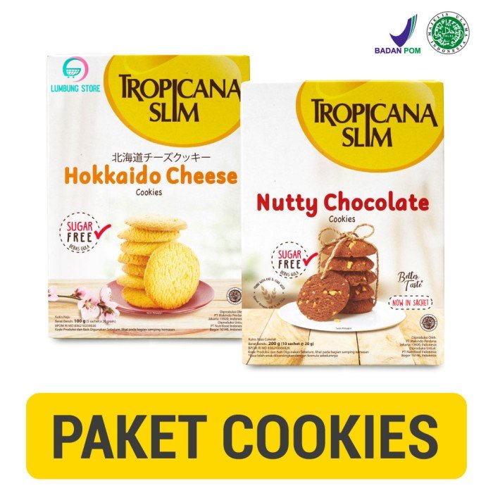 

Tropicana Slim Hokkaido Cheese Cookies + Nutty Chocolate Cookies