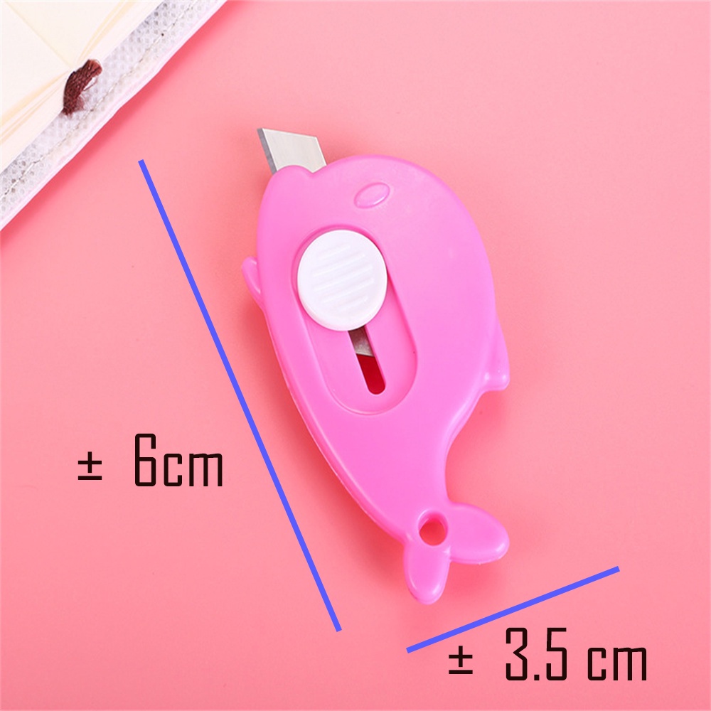 Cutter Mini Karakter Dolphin Cute Box Cutter / Pisau Cutter Kecil - MKM