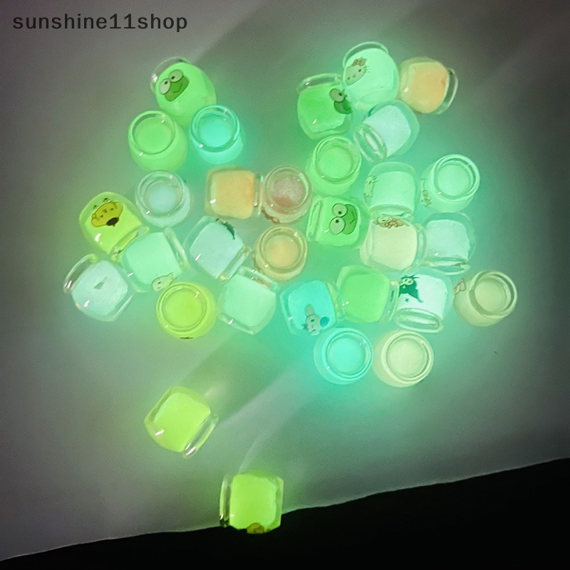 Sho 5PCS Simulasi Mini Luminous Honeypot Resin Hadiah DIY Mobil Desktop Dekorasi N