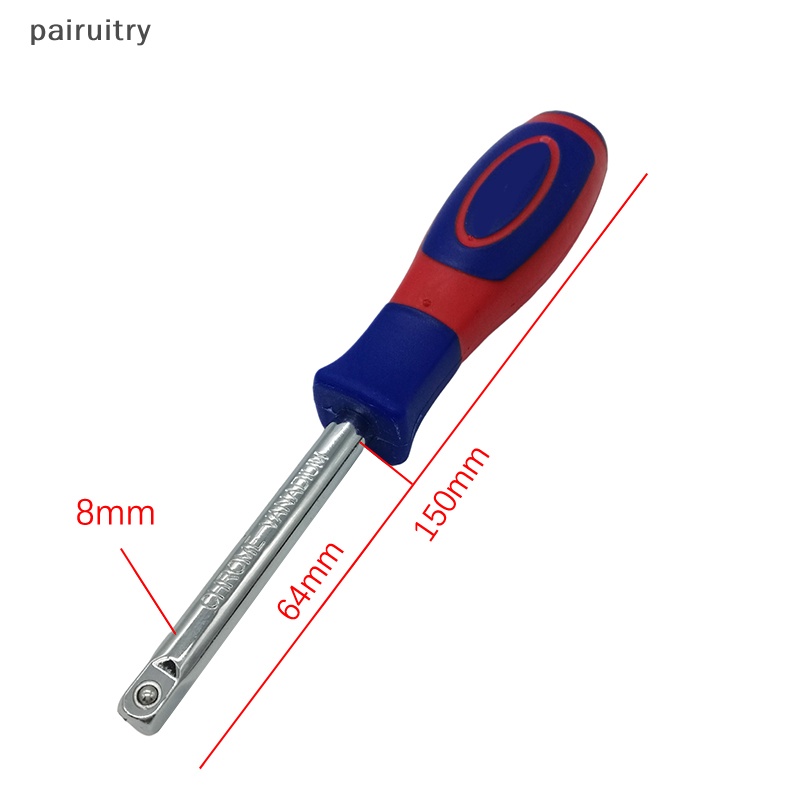 Prt 1/4inch Batang Kotak Kecil 6.3mm Dengan Lubang Ekor Pegangan Putar Dual purpose Afterburner Socket Wrench Kunci Sok Rumah Socket Repair Wrench PRT