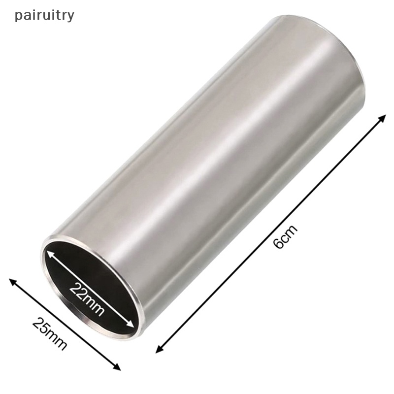 Prt 2Pcs Slider Gitar 60MM Slide Kaca Dan Slide Stainless Steel Slide Medium Bottleneck Slide Untuk Gitar Bass (Transparan Dan Silver) PRT