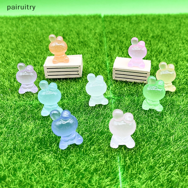 Prt 5PCS Dekorasi Resin Kartun Kelinci Bercahaya DIY Miniatur Hadiah Mobil Ornamen PRT