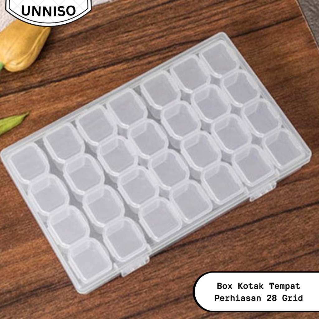 UNNISO - Box Kotak Tempat Perhiasan 28 Grid