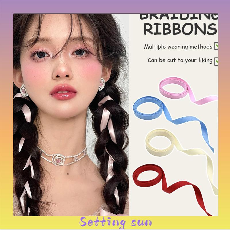 Jepit Rambut Kupu-kupu Pita Wanita Double Ponytail Braid Rambut Syal Aksesoris Tali Rambut  TN