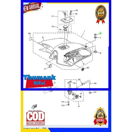 MUR DAMPER TANGKI MUR RX KING RX S RX Z YT115  ORIGINAL YAMAHA YGP