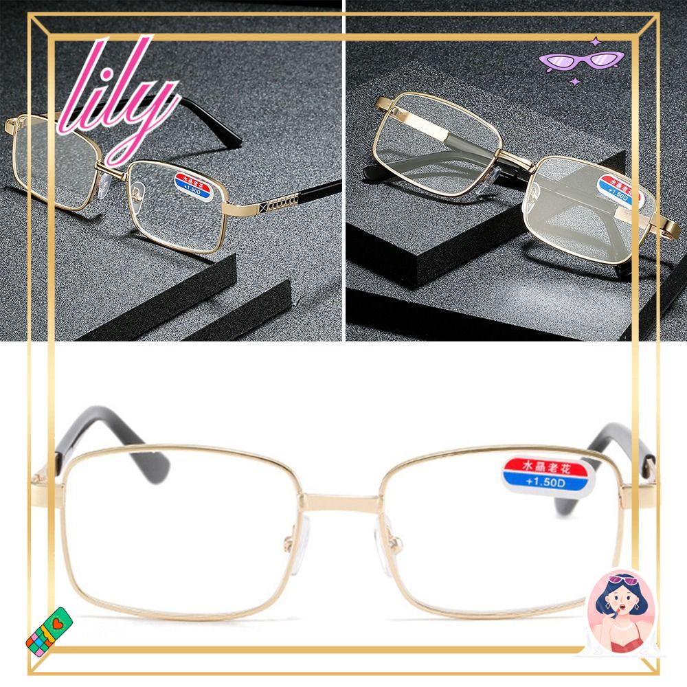 Lily Business Kacamata Baca Pria Wanita Frame Kotak Vintage Simple Pelindung Mata