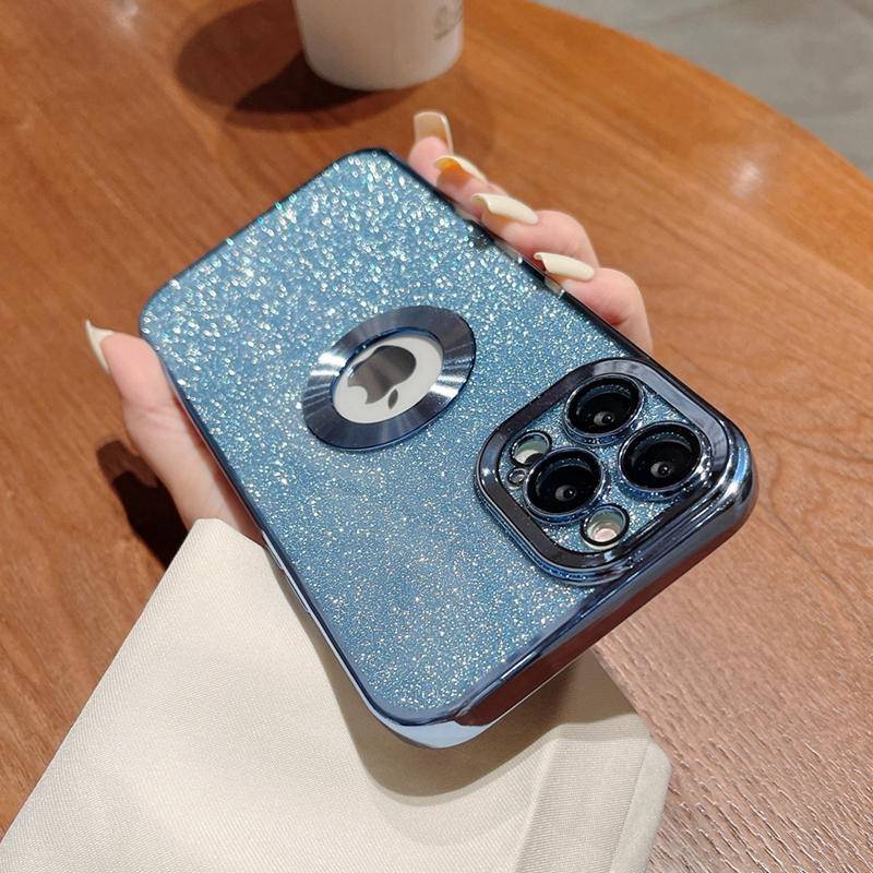 6d Plating hollow out Glitter Case iPhone 13 Pro MAX 12 Pro MAX 11 Pro MAX X XS MAX XR 7plus8 Plus SE2 Pencegah Jatuh Dengan Perlindungan Lensa Casing Lembut