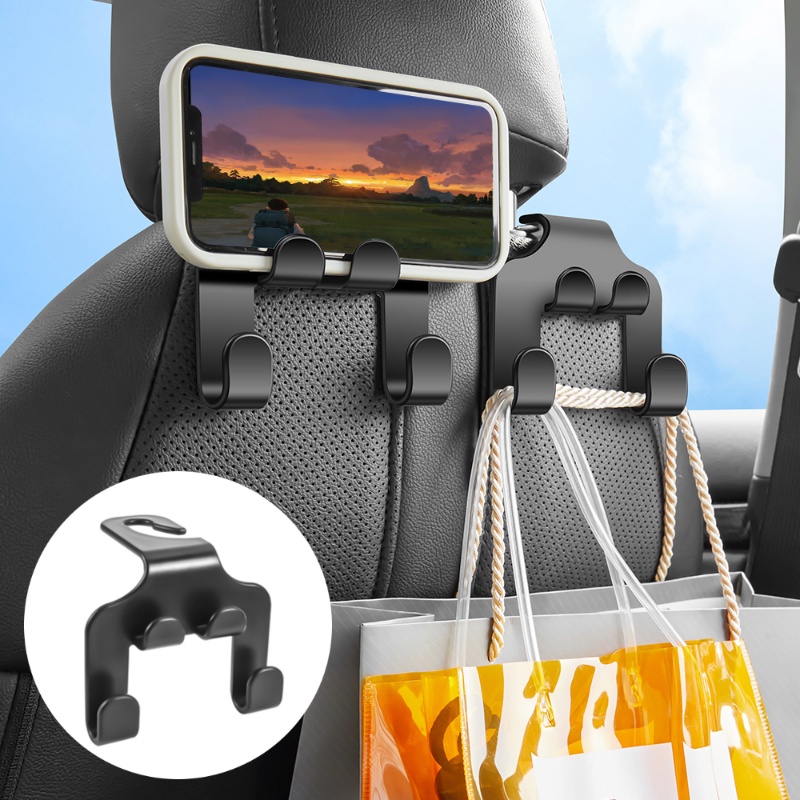 1pc Universal Car Seat Back Hook Headrest Gantungan Tas Kantong Pakaian Gantungan Kait Duarable Pengikat Klip Auto Interior Aksesoris