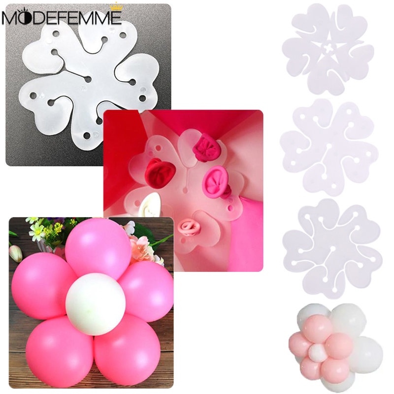 [Fitur] 10 Pcs Balon Plum Blossom Klip Balon Bunga Tambahan Klip Ulang Tahun Pesta Pernikahan Dekorasi Perlengkapan Transparan Gesper Plastik Blossom Berbentuk Balon Segel Klip