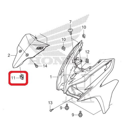 KLIP JEPIT COVER CLIP SNAP FIT BEAT ESP NEW CBR 150 SPACY SPACY FI REVO 110 NEW SUPRA X 125 FI VARIO 125 ESP VARIO 150 ESP 90666-SDA-A01 ASLI ORIGINAL AHM HGP HONDA