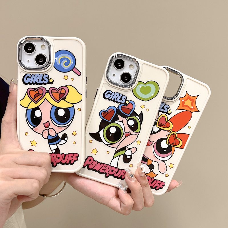 All New Electroplated Camera Skin Silicone Soft Case IPhone 11 12 13 14 Pro Max Women's Fashion Gift Cute Cartoon Phone Case Who's Got the Power